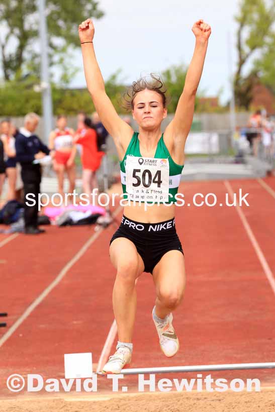 Womens Under-17s Long Jump, 2023 North Eastern Track and Field Champs., Middlesbrough Sports Village, Middlesbrough. Photo: David T. Hewitson/Sports for All Pics